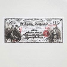 1864 US $20 Cobleskill New York National Currency Bill Note Reproduction Fr 424 picture