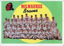 1959 Topps #419 Braves Team Card / Fifth Series Checklist: 353-429 picture