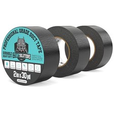 3x Black Duct Tapes, 2'' x 90 Yards Total, Window Door Wind and Water Isolation picture