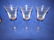 Set of 3 Wedgwood Dynasty Crystal Water Goblets Glass 8 7/8