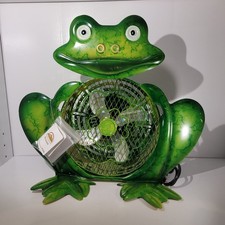 Himalayan Breeze Frog Fan HBM-7009 Decorative Ironwork Tabletop Green NEW W/TAG picture