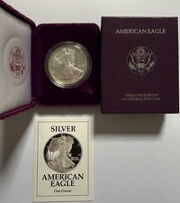 1991-S U.S. American Eagle One Ounce Proof Silver Uncirculated Coin - Box & COA picture