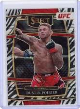 2022 Panini Select UFC Dustin Poirier #75 Concourse Zebra Prizm SP The Diamond picture