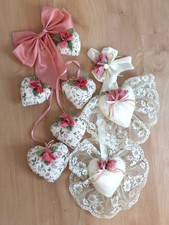 Vintage Victorian Heart  Pink Lace Ruffle Cottagecore Shabby Decor picture