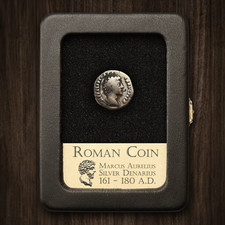 RARE Roman Silver Denarius Coin - Marcus Aurelius  - With Display Case picture