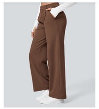 New Halara Flex High Waisted Work Pants Trousers Brown S Tall NWT picture