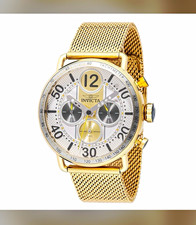Invicta Speedway Men's 45mm Quartz Gold Mesh Chronograph Tachymeter Watch picture
