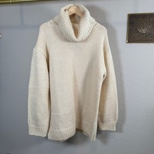 Women's Lovers and Friends Cream Turtleneck Long Sleeve Sweater Dress Size M NEW picture