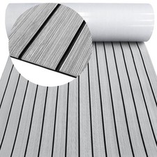 HZCHIONE EVA Foam Boat Decking Flooring 94x45'' Light Grey Black Seam picture