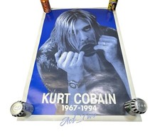 Vintage 90’s Kurt Cobain Rare Blue 25”x35” Poster 1967-1994 Nirvana Grunge picture