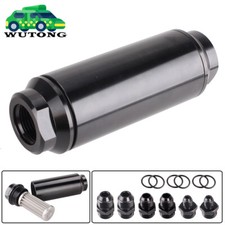 Universal Racing In-Line Fuel Filter With AN 6 8 10 Fittings Adapter 40 Micron picture