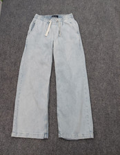 GAP Jeans Womens XS Blue Light Wash High Rise Wide Leg Drawstring Slouchy picture