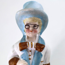 Antique German bisque porcelain Fairing Figurine Man Boy glasses 5.5