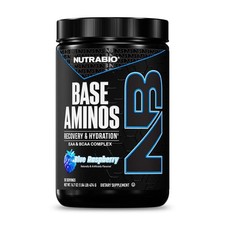 NutraBio Base Aminos EAA + BCAA Powder Blue Raspberry 30 Servings Hydration picture