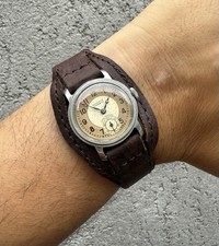Vintage Moeris Pilot Two Tone S.steel Watch Circa 1940’s Manual Wind picture