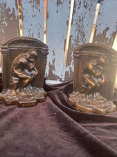 HEAVY ~ 5.76 LBS.~ STAMPED SOLID BRONZE Bookends of Rodin's 