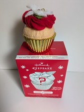 NEW Hallmark 2014 Sweet Surprise Christmas Cupcake Repaint ornament rare  GOLD picture
