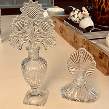 TWO VINTAGE PERFUME Bottles Set of 2  with Stoppers - Pristine  picture