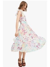 Kate Spade New York Women's Cream Painted Petal Burnout Dress size 10 picture