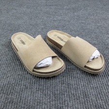 CUSHIONAIRE Sandals Womens Size 9 Beige Suede Slide Ritual Cushioned Comfort NWB picture
