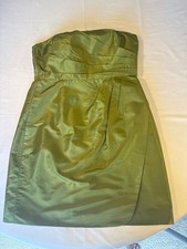 J.Crew Olive Green Strapless Cocktail Dress Size 10 picture
