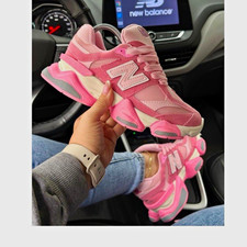 New Balance 9060 Pink Mesh Colorblock Low Top Lace-Up Athletic Sneaker picture