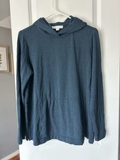 J. Jill Pure Jill Women's Tranquility Fleece Comfort Hoodie Sweater Blue Medium picture