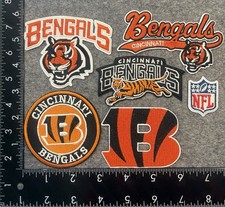 CINCINNATI BENGALS SET OF 6 NFL FOOTBALL IRON ON PATCHES SEE PHOTO/ RULER picture
