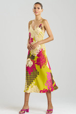 Natori Rimini Slip Dress T73041 Green Multi Size S MSRP $140 NWT picture