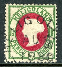 GANDALF - Germany 1875 Heligoland 10pf Blue Green & Red Scott #17 VFU C829 picture