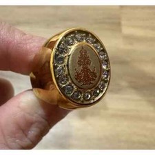 Ring Wessuwan Giant God Gold Micron 18k Gems Talisman Thai Buddha Amulet size 11 picture