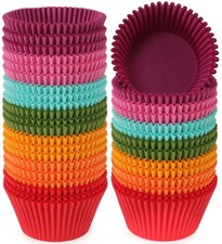 Caperci 300pcs Jumbo Cupcake Liners Colorful Paper Large Muffin Baking Cups picture