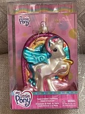 RARE 2007 MY LITTLE PONY KURT ADLER STAR CATCHER HAND CRAFTED GLASS ORNAMENT NEW picture