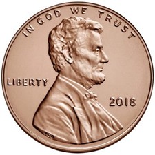 TWO  (2)  2018 - P    BU  Lincoln Shield Pennies from Logistics Rolls picture