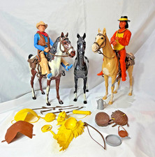Vtg MARX Best Of The West Johnny West & Geronimo With Horses & Accessories picture