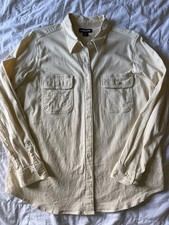 Lands' End Men's Beige Button-Up Shirt XL picture