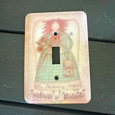 Vintage Linda Spivey Folk Art Single Light Switch Cover picture