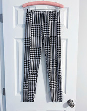 Fashion Nova Women’s Black & White Houndstooth Pull-On Leggings Pants One Size picture