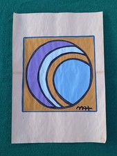 Peter Max Drawing on paper (Handmade) signed and stamped vtg art picture