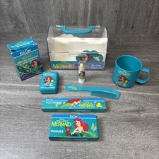 Vintage Disney The Little Mermaid Kid Care Ariel Travel Set Cup Comb Toy Read picture