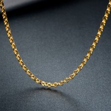 Real Au750 Real 18K Yellow Gold Necklace Perfect 2mm Cable Link Rolo Chain 18inL picture