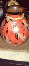 C H U L U C A N A S Pottery Southwest Style Ettched Pottery Hand-painted... picture