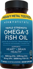 Viva Naturals Omega 3 Fish Oil Supplement for Women and Men - 2500 mg Triple Oil picture