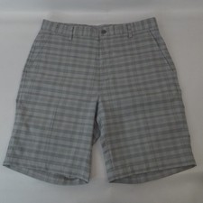 FootJoy FJ Golf Shorts Mens 34 Gray Plaid Stretch Performance Flat Front picture