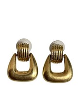 14K Solid Gold Sculptural Drop Earrings picture