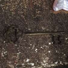 Vintage Style Antique-Style Metal Skeleton Key w/ Ornate Bow & Bit Design picture