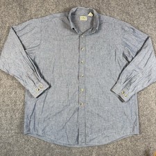 🌲 Vtg LL Bean Chambray Work Shirt Mens XL Reg Blue 100% Cotton Long Sleeve picture
