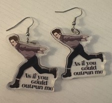 Edward Cullen Twilight Earrings “As If You Could Outrun Me” Quote Vampire Merch picture