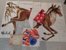 Vintage 1957 Douglas Fir Plywood Association Reindeer Team & Bells Pattern Kit picture
