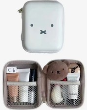 White Miffy Face Hard Shell Small Makeup Bag Case, Zipper Closure picture